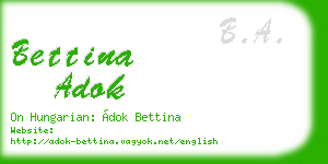 bettina adok business card