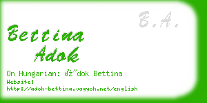 bettina adok business card